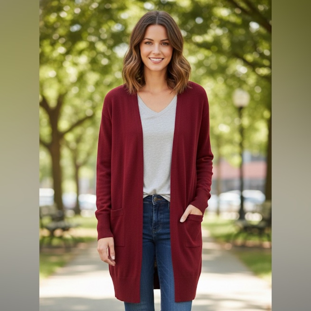 NEW Halogen Open Front Knit Cardigan Sweater